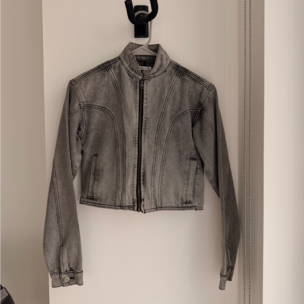Stylish Women's Black Denim Jacket